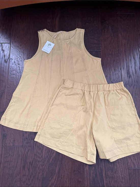 gozoloma Pants - NWT Free People Dup Short Set Yellow Large High-Waist Shorts Swing Top